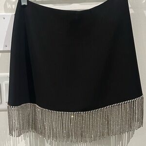 NWOT Gianni Bini Skirt with Rhinestone Fringe Sz 2